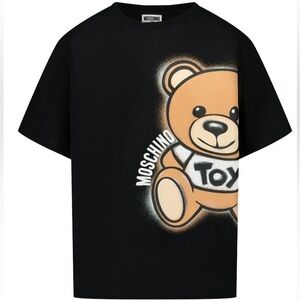 moschino short sleeve tshirt black teddy bear toy xs new york streetwear casual